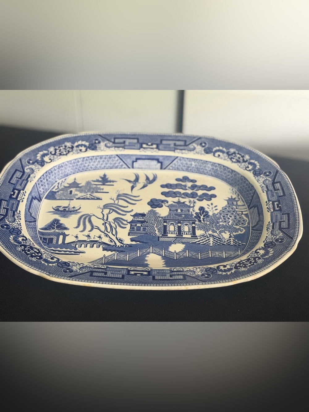 Blue and White Willow Pattern Serving Platter